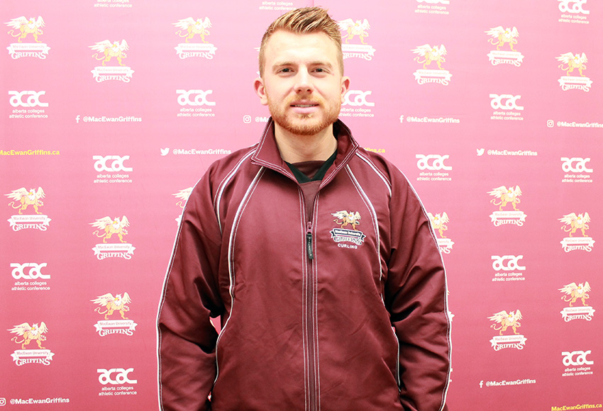 John Semashkewich is one of five first-year men's curlers who've joined the Griffins this season. The Sunset Beach, Alta. product has skipping duties on MacEwan's first men's team since the 2014-15 season.