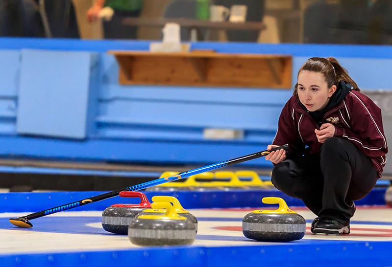 Griffins skip Ashton Simard was named ACAC women's curling athlete of the year on Sunday (Robert Antoniuk photo).