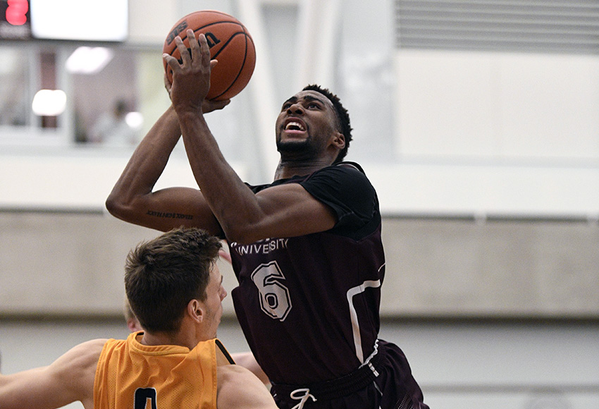 Denzel James, who wrapped up his five-year MacEwan basketball career last season as the Griffins' all-time career leading scorer, has signed a professional contract to play in the National Basketball League (Chris Piggott photo).