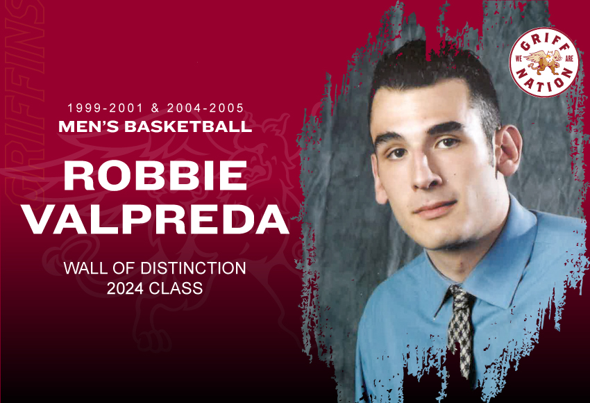 Wall of Distinction 2024: Career points, rebounds leader Robbie Valpreda led Griffins to two CCAA medals