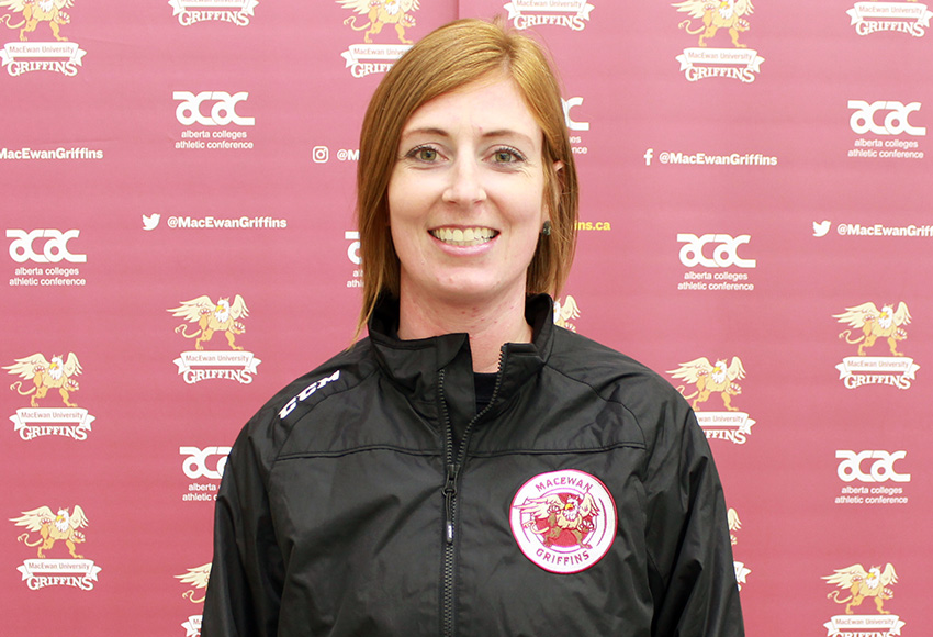 Lindsay McAlpine has been named ACAC women's hockey coach of the year for a third-straight season.