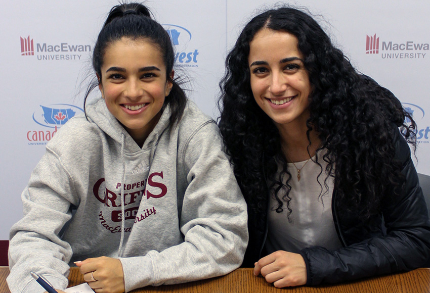 Laila Choucair, left, will join her sister Suekiana on the Griffins women's soccer team in 2018.