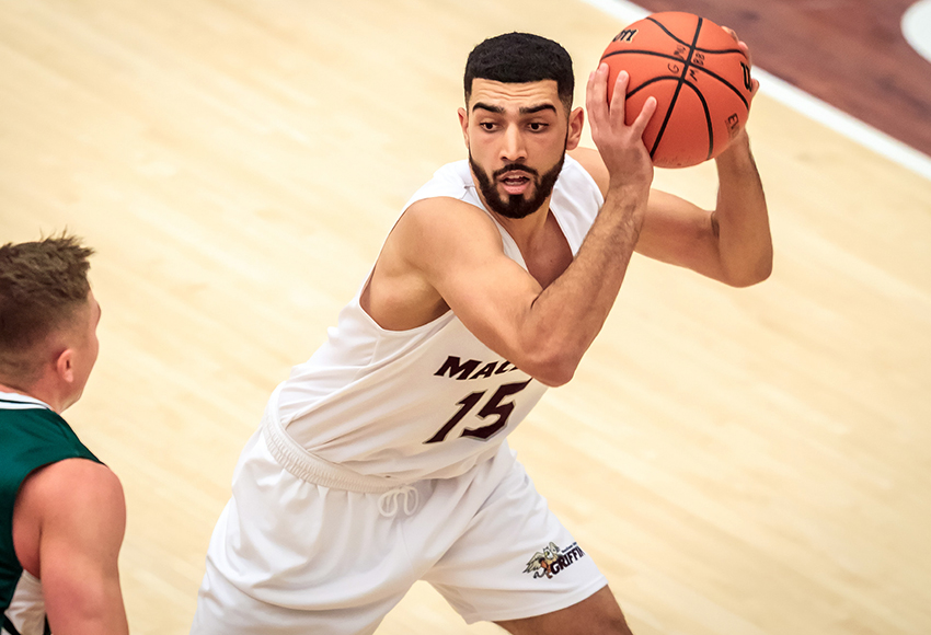 Ali Raza led the Griffins to victory on Saturday with a terrific double double (Robert Antoniuk photo).