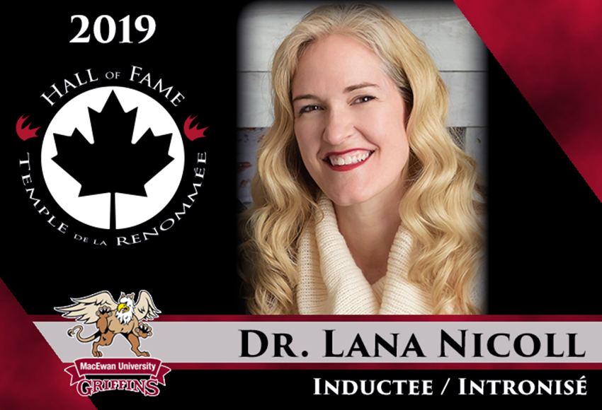 Dr. Lana Nicoll will be inducted into the CCAA Hall of Fame on June 11 during a ceremony in Calgary.