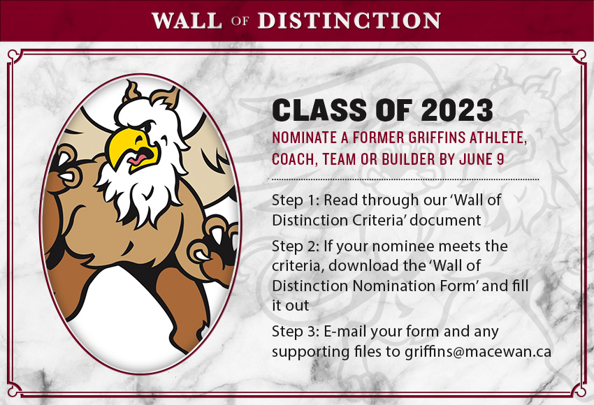 Nominations now being accepted for Griffins' Wall of Distinction Class of 2023