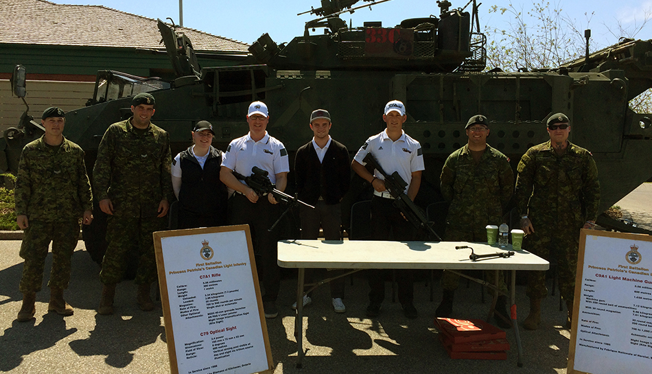 Members of the Griffins golf team are seen posing with Canadian military personnel at the 2016 Military Appreciation Day and Golf tournament. They participated again in the 2017 event last week at the Edmonton Petroleum Golf and Country Club.