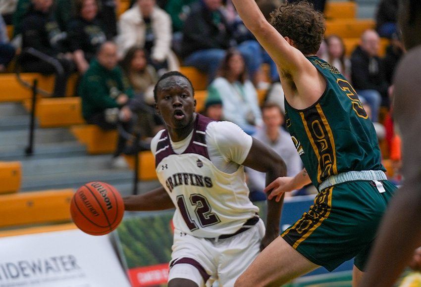 Captain Job Janda and the Griffins won twice in preseason, including beating reigning Canada West bronze medallists UNBC (Rich Abney photo).