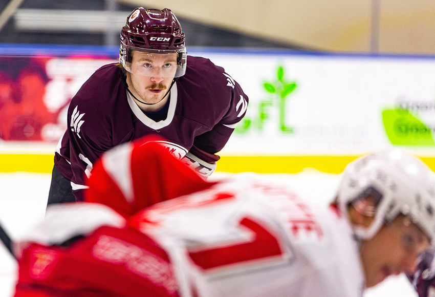 With the injury bug hitting MacEwan's forward corps, Payton McIsaac has been converted from defence to winger over the last couple weekends (Joel Kingston photo).
