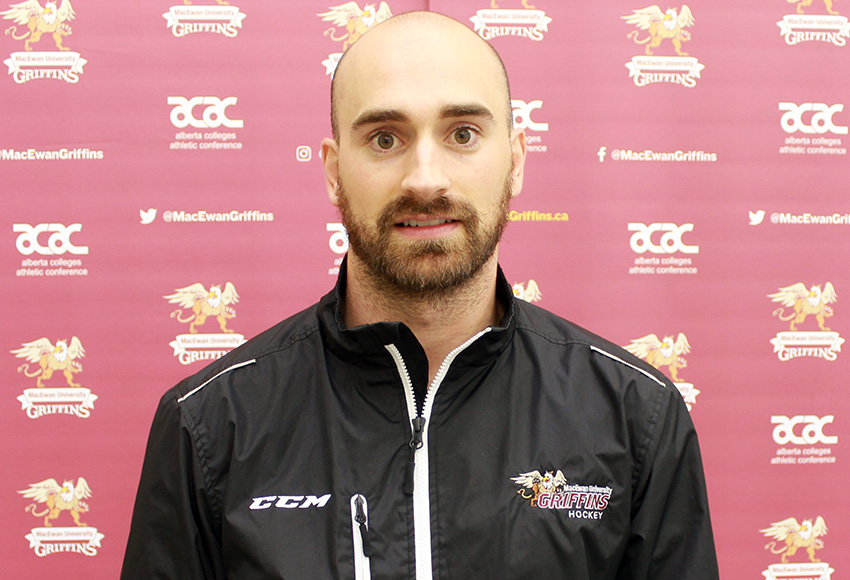Sean Ringrose is taking over as interim head coach of the Griffins men's hockey team in 2019-20.