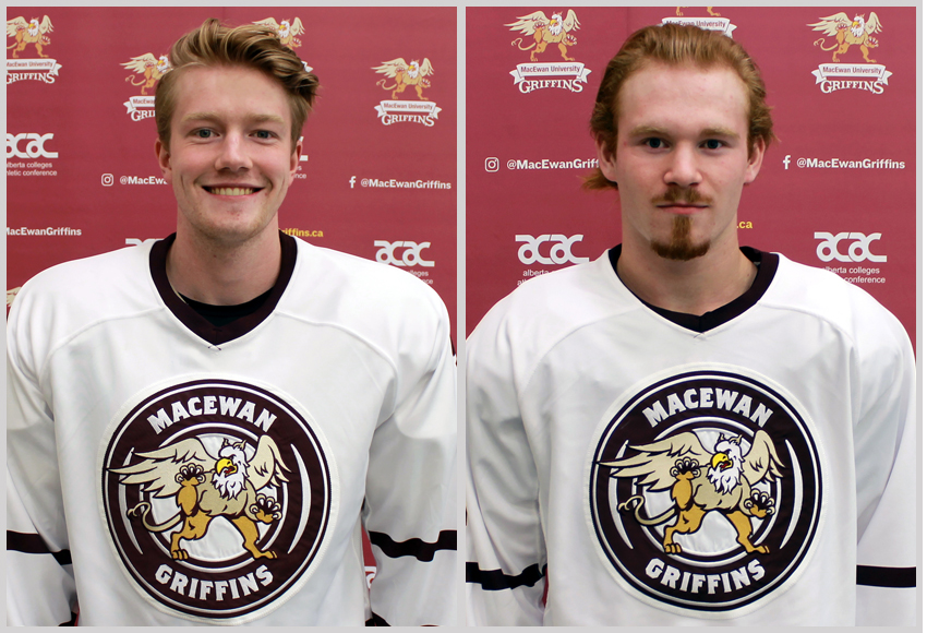 Zach Aston, left, and Payton McIsaac will add to MacEwan's defensive corps this season.