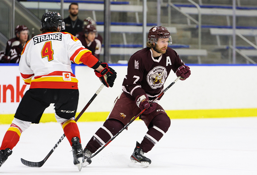 Sean Comrie returned to the lineup against Calgary last weekend, one of three welcome additions to MacEwan's injury-ravaged defence. The team plays in Regina this weekend (Joel Kingston photo).