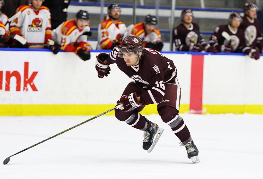 Rookie forward Ethan Strang is leading the team with eight goals in 18 games so far this season (Joel Kingston photo).