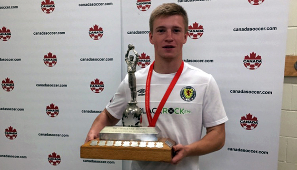 Christian Kosmin won a national men's title with Edmonton Scottish in 2016. He's one of three midfielders from Archbishop O'Leary to commit to the Griffins in 2017.