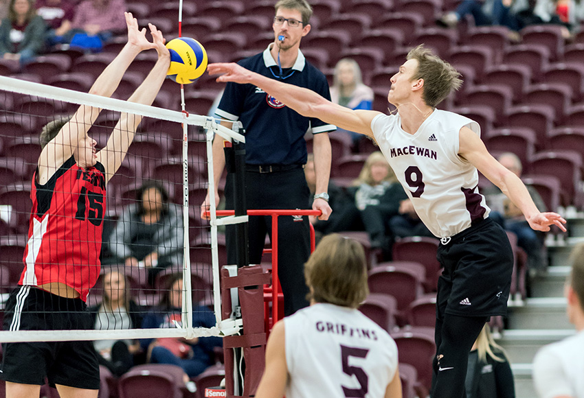 When MacEwan and Winnipeg met last season at the David Atkinson Gym, Max Vriend produced one of his top performances to date - a 28-kill effort. With many of the same players in the fold, they meet in Winnipeg this weekend (Chris Piggott photo).