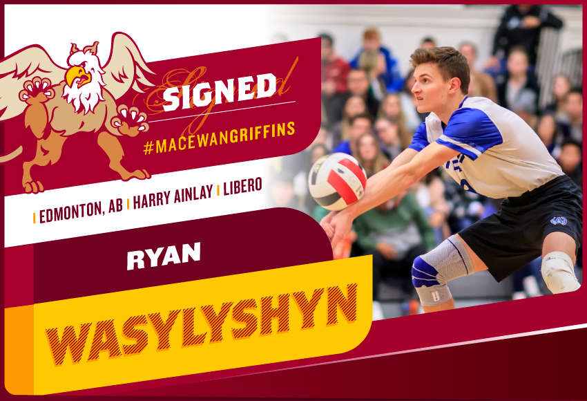 Ryan Wasylyshyn is joining three of his FOG 18U teammates on the Griffins. At 6-foot-1, he brings solid size, along with speed, to the libero position (Robert Antoniuk photo).