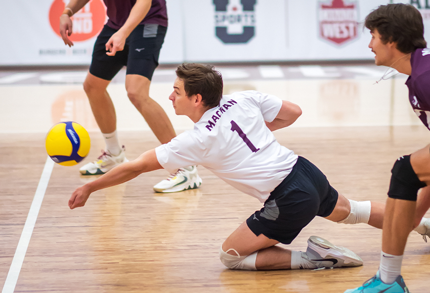 Griffins' libero Daniel Hebert led the best passing performance the team has had this season in a close 3-2 loss to Brandon on Friday (Robert Antoniuk photo).