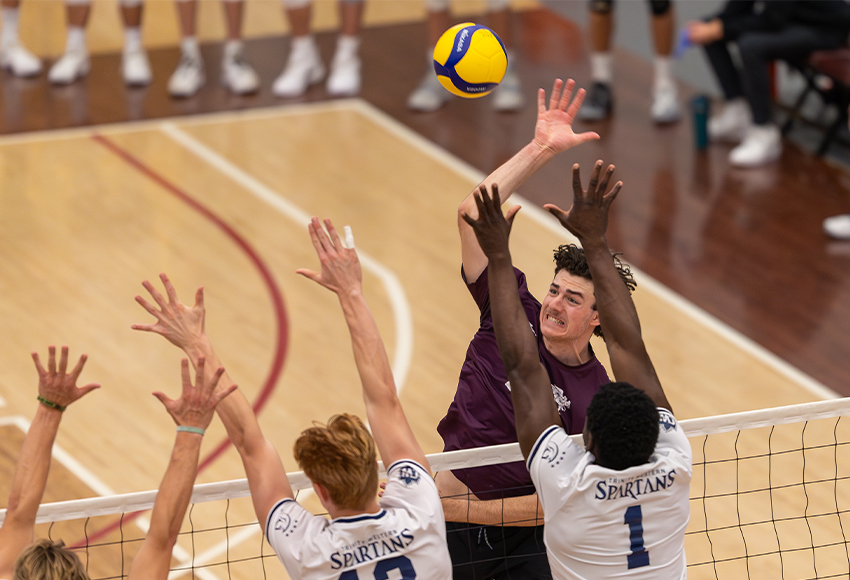 Mitchell Croft made his Canada West debut against reigning conference silver medalist Trinity Western last month (Robert Antoniuk photo).