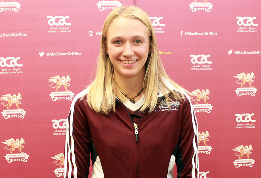 Ember Large is running indoor track this season for the MacEwan Griffins while also preparing to represent Canada at the Winter Universiade in Russia in March.