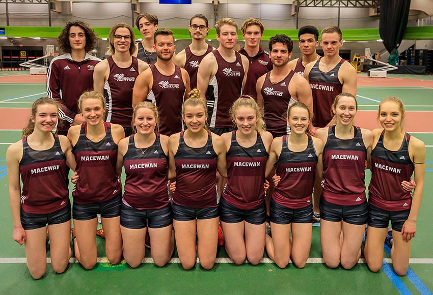 The 2019-20 MacEwan indoor track team had strong chances of winning the ACAC Championship in both men's and women's disciplines before the meet was cancelled due to the COVID-19 pandemic (Robert Antoniuk photo).