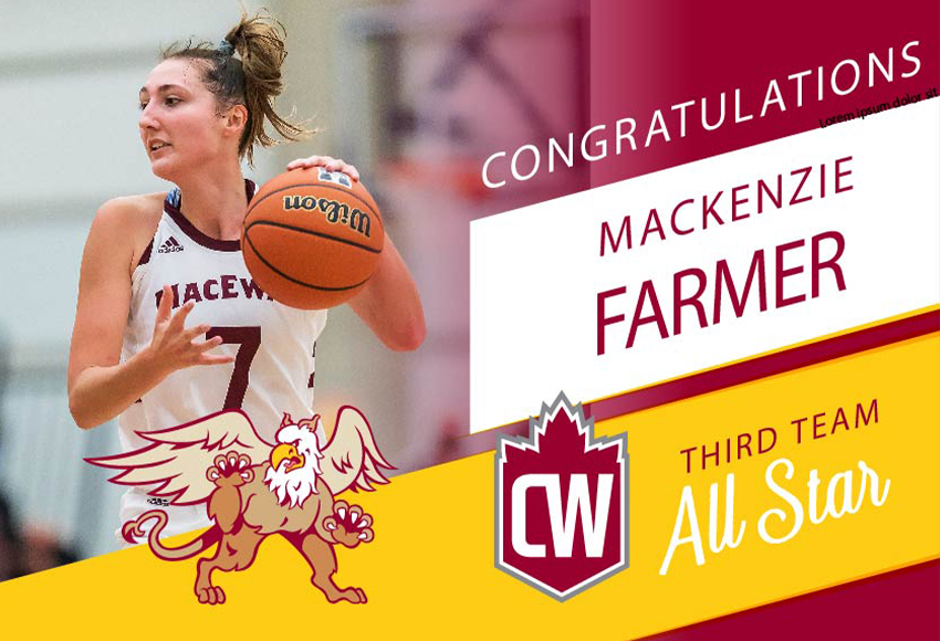 Farmer earns program's first all-star honour in five years, making Canada West third team