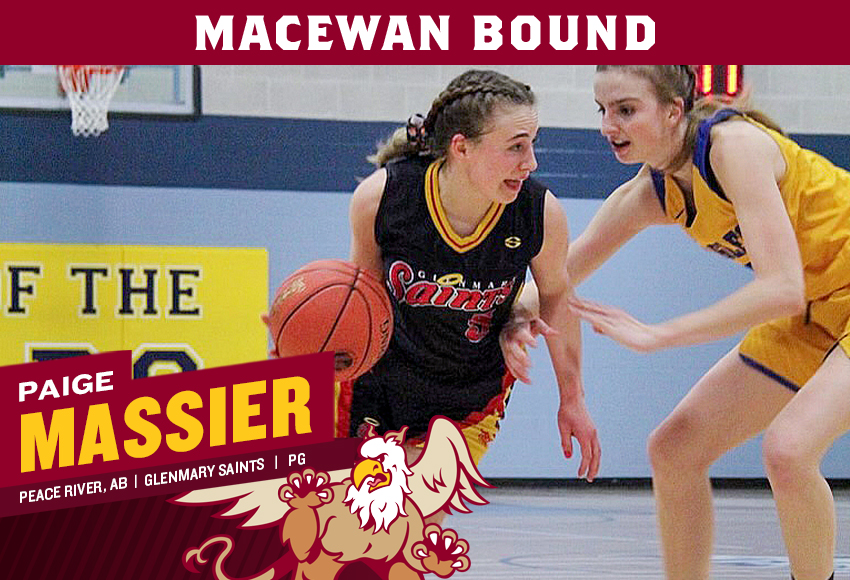 Incoming Griffins point guard Paige Massier led the Peace River-based Glenmary Saints to a provincial 2A silver medal in March.