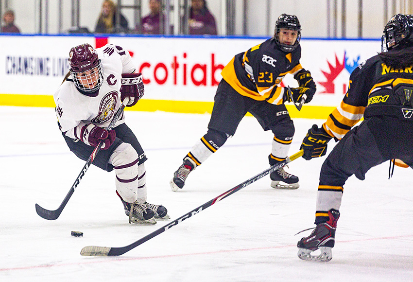 Serving as the Griffins' captain in her final season, Morgan Casson has shaped the culture of the program through leadership on and off the ice (Joel Kingston photo).