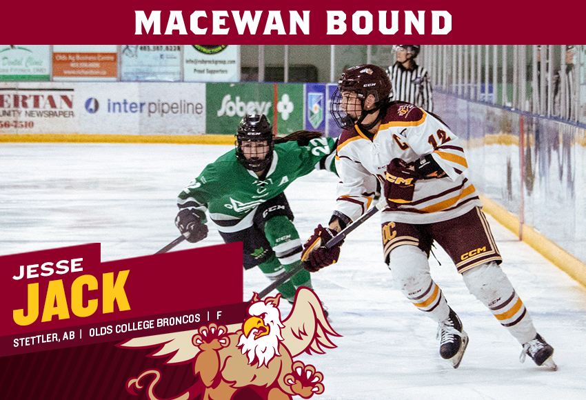 Jesse Jack is transferring to MacEwan after playing four seasons at Olds College (Abbey Iverson, Lazy A Photography).