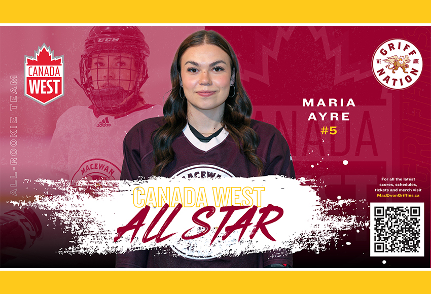 Maria Ayre was named to the Canada West All-Rookie team on Thursday - the first player in program history to make a Canada West team.