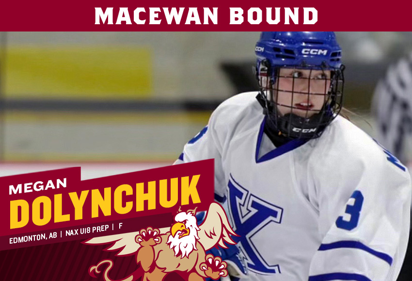 Megan Dolynchuk had 13 points in 30 games for NAX U18 Prep last season and will bring her well-rounded game to MacEwan in 2024-25 (Darryl Gershman photo).