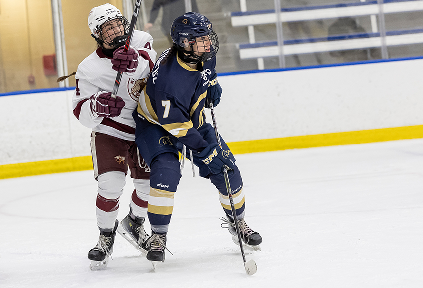 The Griffins were outshot 39-12 in Saturday's 3-0 loss to Trinity Western (Rebecca Chelmick photo).