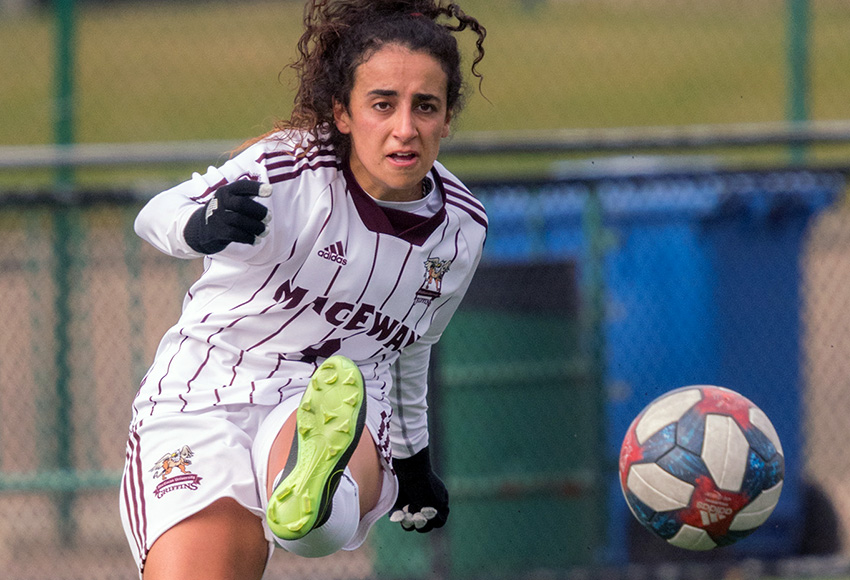 Suekiana Choucair led the Griffins with eight assists and 13 points in 2019 - both beating the program's Canada West record (Chris Piggott photo).