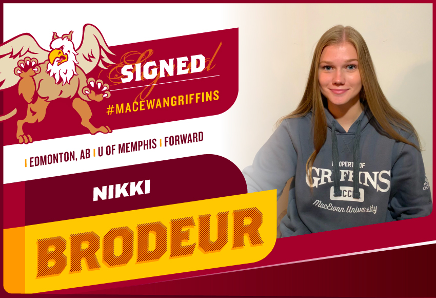 Edmontonian Nikki Brodeur, who has been with the University of Memphis Tigers all fall, is returning home to play with Griffins.