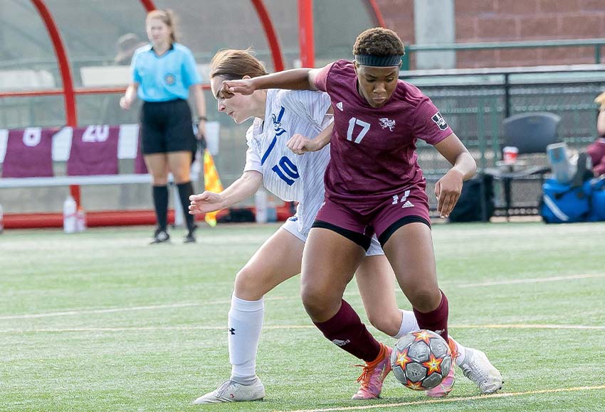 Grace Mwasalla is coming off a record-breaking season with the Griffins women's soccer team, scoring 15 goals in 14 games last fall (Rebecca Chelmick photo).