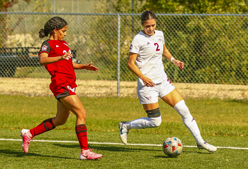 Sofia Andrade and the Griffins women's soccer team will host the Winnipeg Wesmen on Saturday (David Larkins photo).