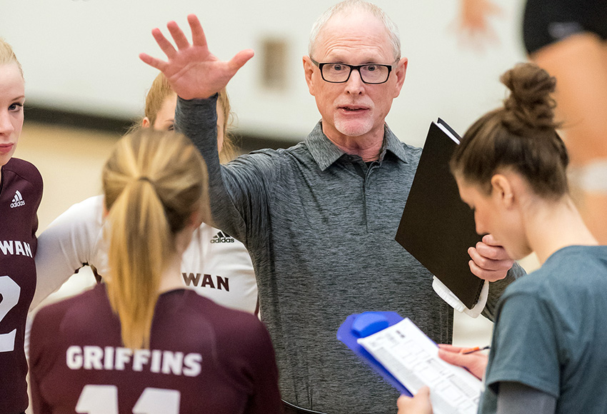 MacEwan women's volleyball head coach Ken Briggs noted this weekend's Griffins-Pandas Invitational is an excellent opportunity to see where they're at a month ahead of the season (Chris Piggott photo).