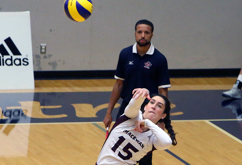 Lauren Holmes had 14 kills for the Griffins on Friday night - one of three players in double digits for kills (Scott Stewart photo).