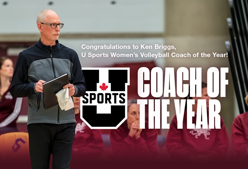 Griffins women's volleyball head coach Ken Briggs became the first MacEwan bench boss to win a U SPORTS coach of the year award on Thursday.