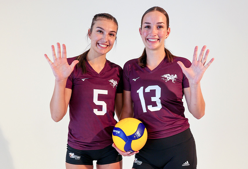 Mariah Bereziuk, left, and Sarah McGee are heading into the final regular season weekend of their Griffins careers (Jefferson Hagen photo).