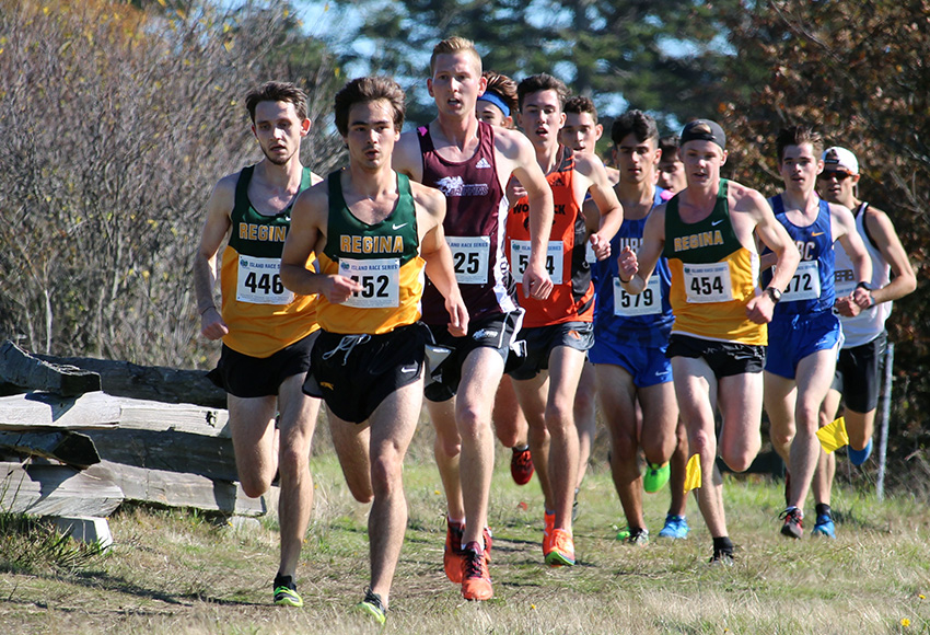 Scott Kohlman runs in a pack at the Victoria Invitational earlier this month. He finished 20th among university competitors at Saturday's Stewart Cup.