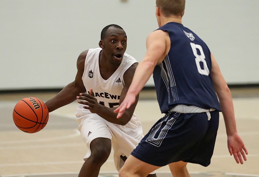 Abiel Tabufor's work ethic set the bar against the Mount Royal Cougars on MacEwan's home-opening weekend (Eduardo Perez photo).