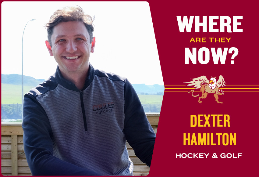 Former Griffins hockey and golf team member Dexter Hamilton recently started his own company - Coulee Outdoor - which produces smokeless firepits.