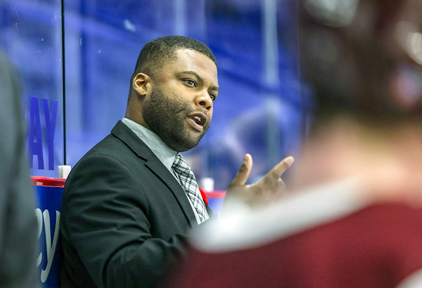 Zack Dailey guided the MacEwan Griffins men's hockey team into the Canada West playoffs for the first time in his first season as head coach (Mark Janzen photo).