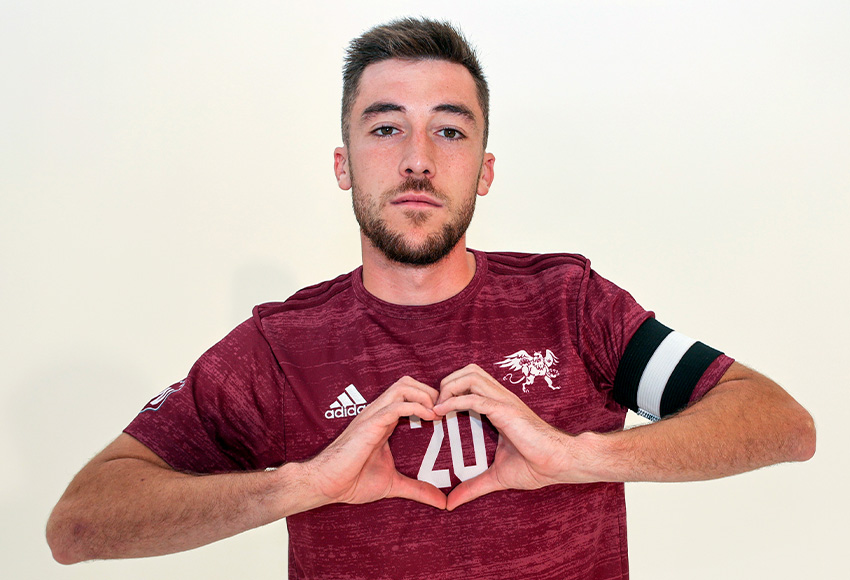 Stewart Jamieson will captain the Griffins men's soccer team into its home opener on Friday (Jefferson Hagen photo).