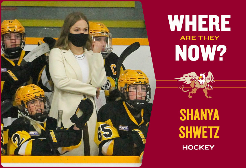 Former MacEwan Griffins women's hockey player Shanya Shwetz has risen up the ranks in the Edmonton Pandas organization and will be head coach of their U18AAA program in 2022-23 (Photo supplied).