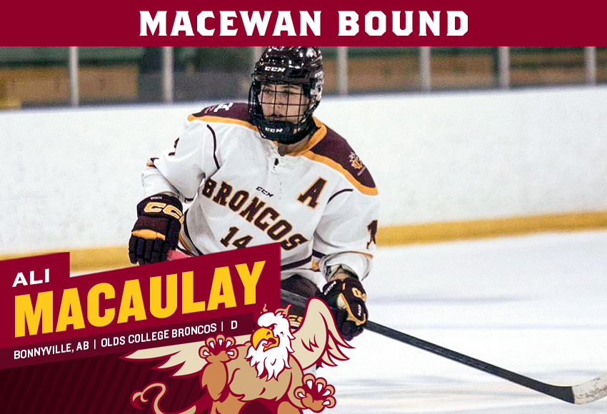 Ali Macaulay is transferring to MacEwan after previously playing for head coach Chris Leeming at Olds College.