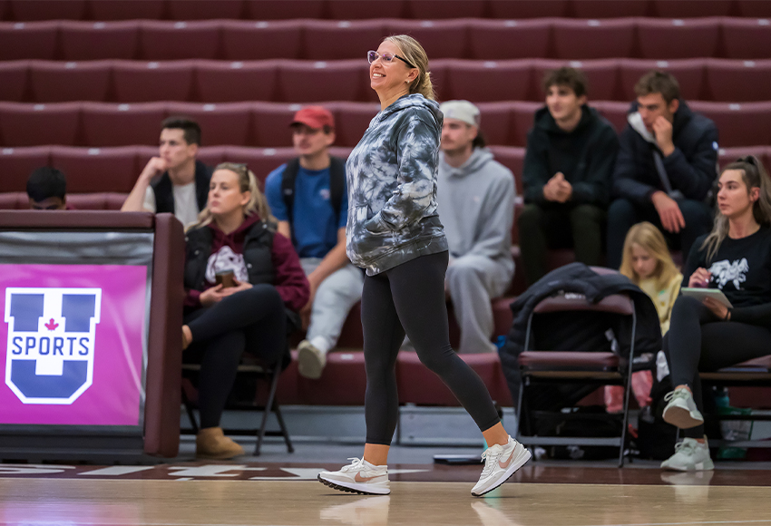 Dusty Freimark instilled confidence in a young team during her tenure as interim women's volleyball head coach in 2022-23 (Robert Antoniuk photo).